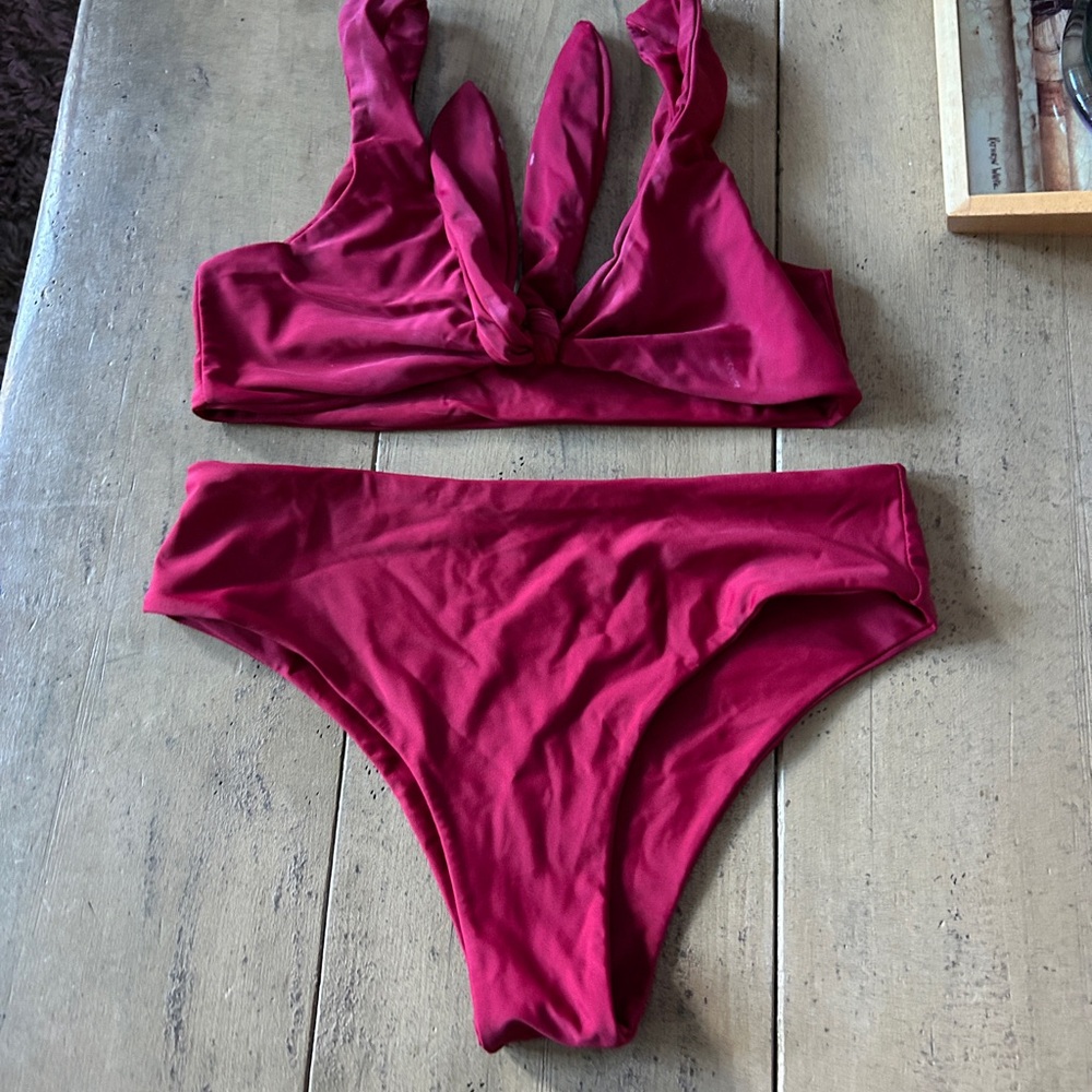Burgundy bikini